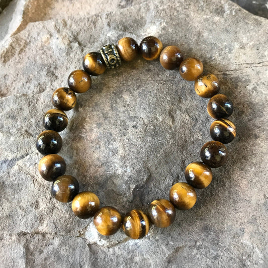 Tiger Eye Bead Mala Bracelet